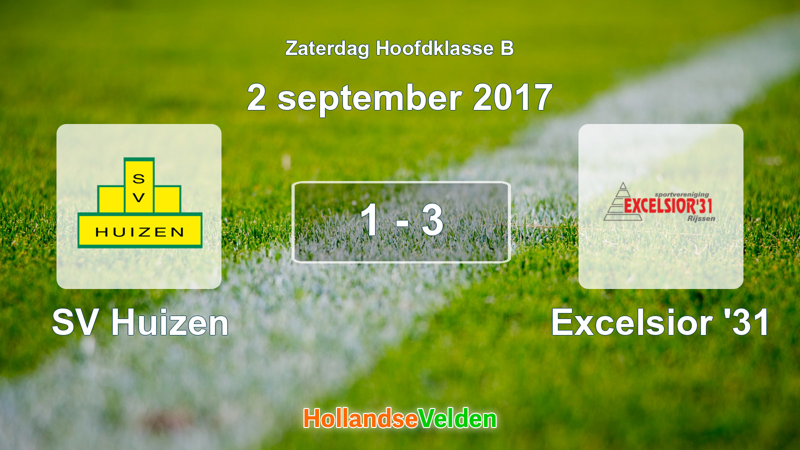 Gespeelde wedstrijd: SV Huizen - Excelsior '31 1 - 3 (2 september 2017)