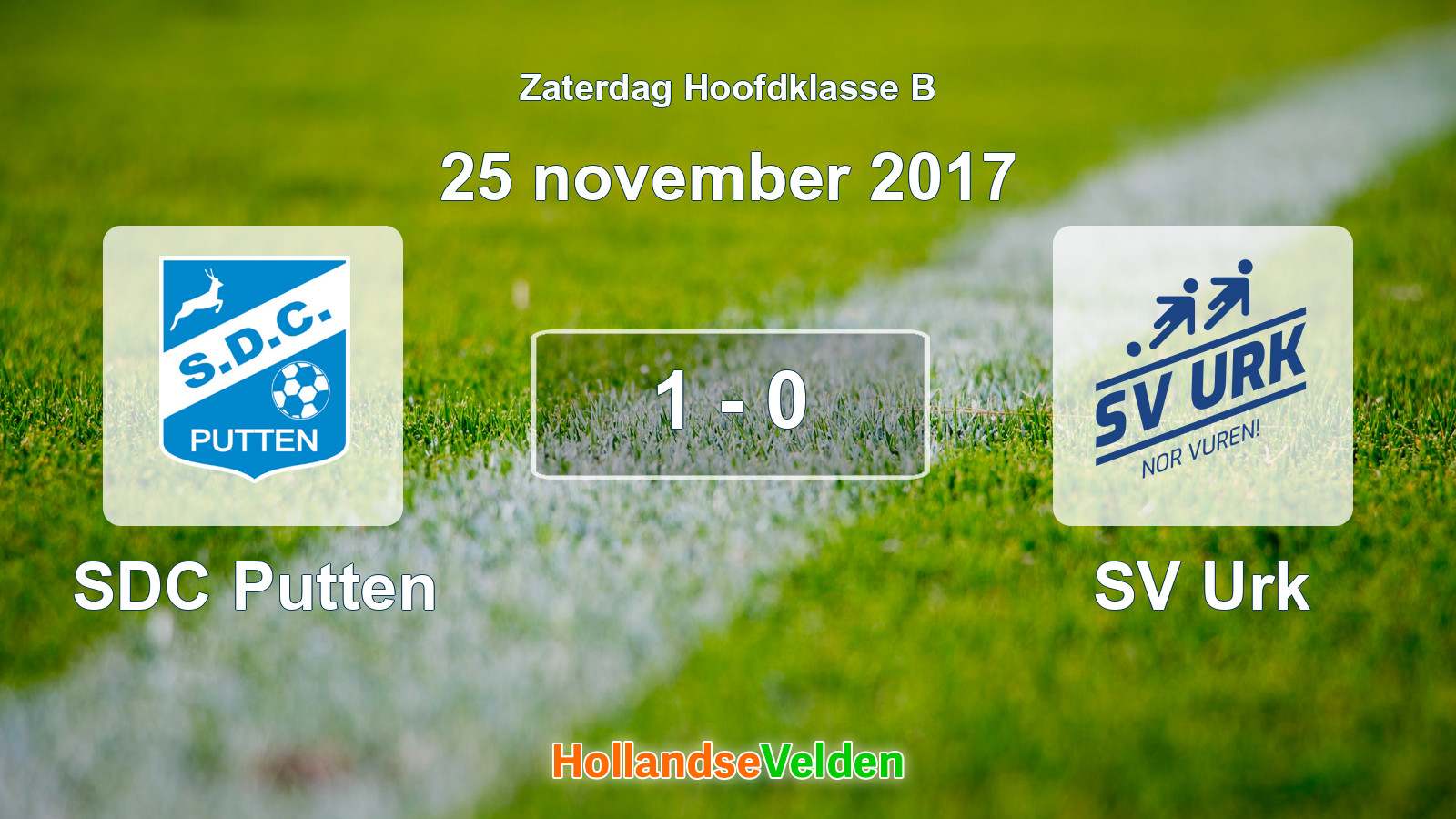 Gespeelde wedstrijd: SDC Putten - SV Urk 1 - 0 (25 november 2017)