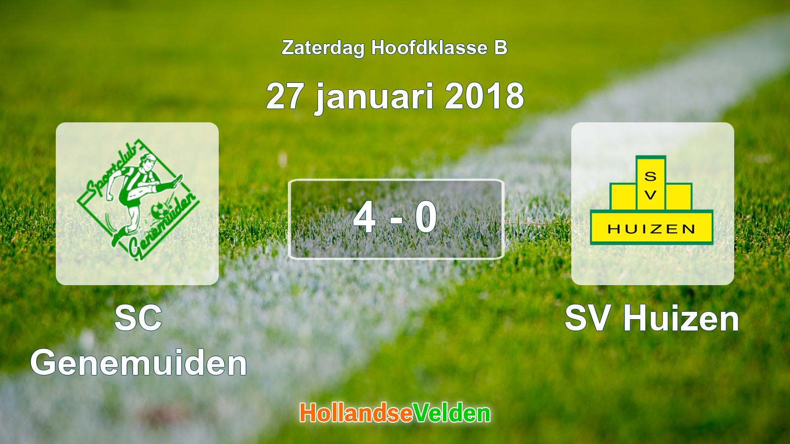 Gespeelde wedstrijd: SC Genemuiden - SV Huizen 4 - 0 (27 januari 2018)
