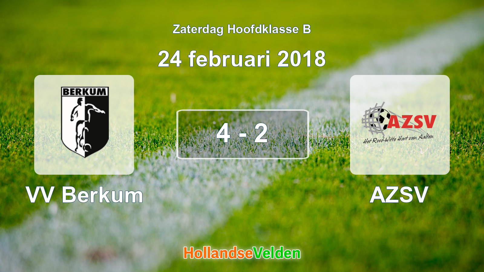 Gespeelde wedstrijd: VV Berkum - AZSV 4 - 2 (24 februari 2018)