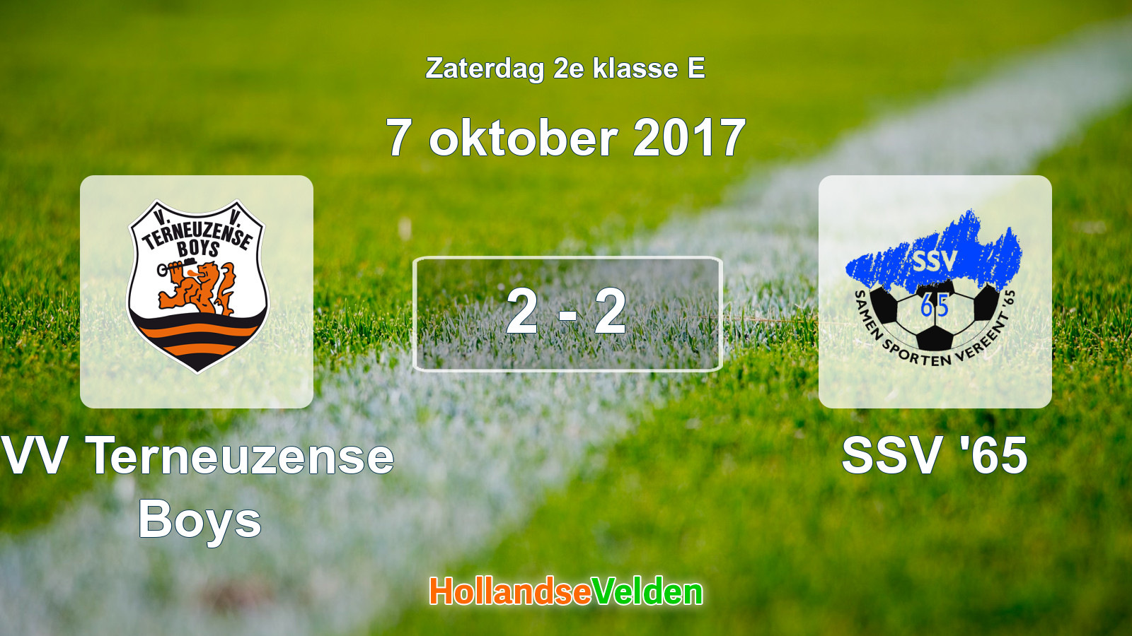 Gespeelde wedstrijd: VV Terneuzense Boys - SSV '65 2 - 2 (7 oktober 2017)