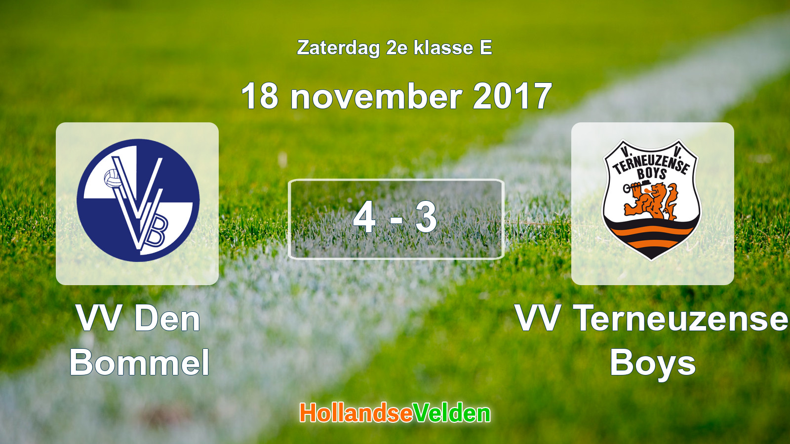 Gespeelde wedstrijd: VV Den Bommel - VV Terneuzense Boys 4 - 3 (18 november 2017)