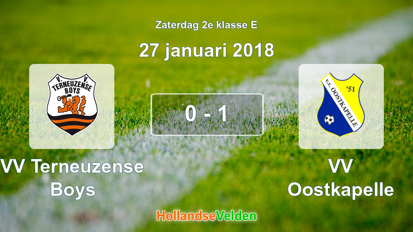 Gespeelde wedstrijd: VV Terneuzense Boys - VV Oostkapelle 0 - 1 (27 januari 2018)