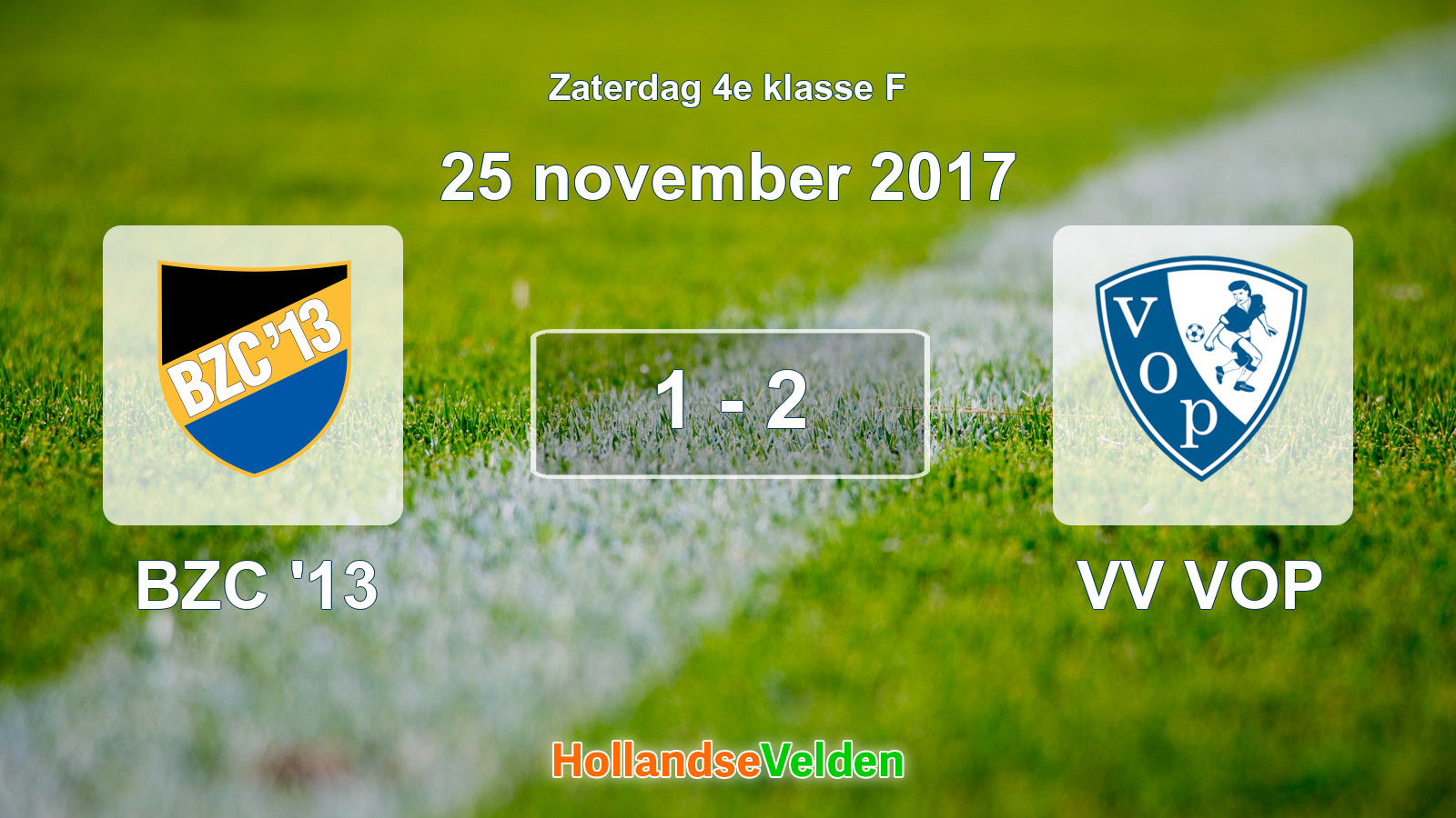 Gespeelde wedstrijd: BZC '13 - VV VOP 1 - 2 (25 november 2017)