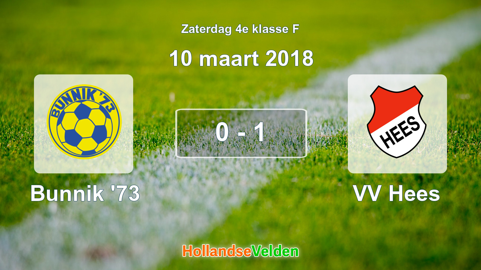Gespeelde wedstrijd: Bunnik '73 - VV Hees 0 - 1 (10 maart 2018)