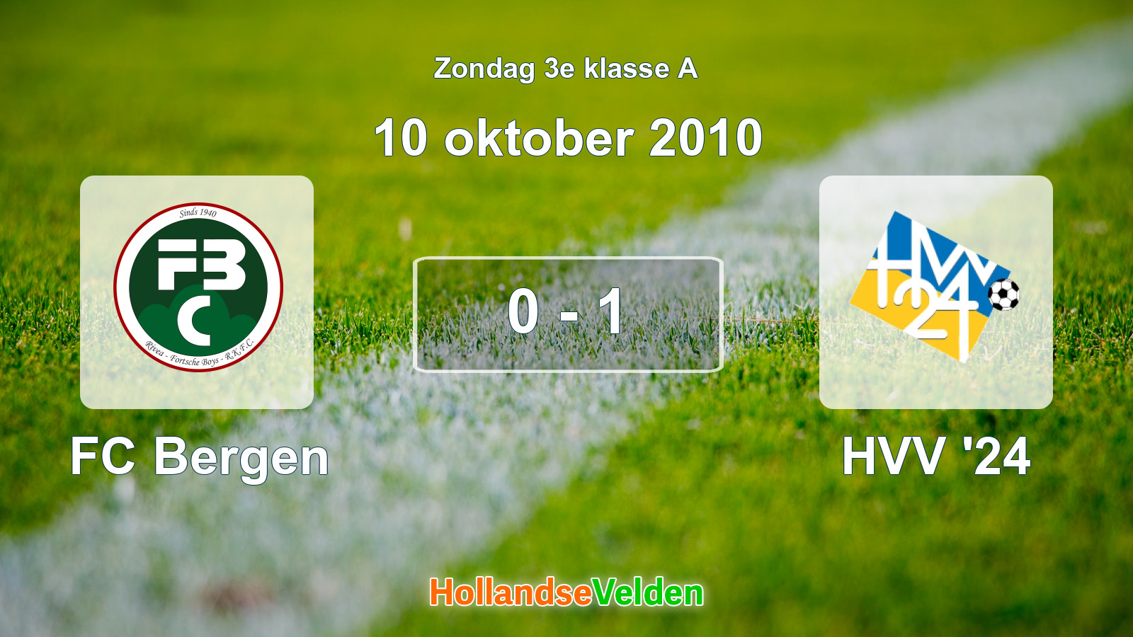 Gespeelde wedstrijd: FC Bergen - HVV '24 0 - 1 (10 oktober 2010)