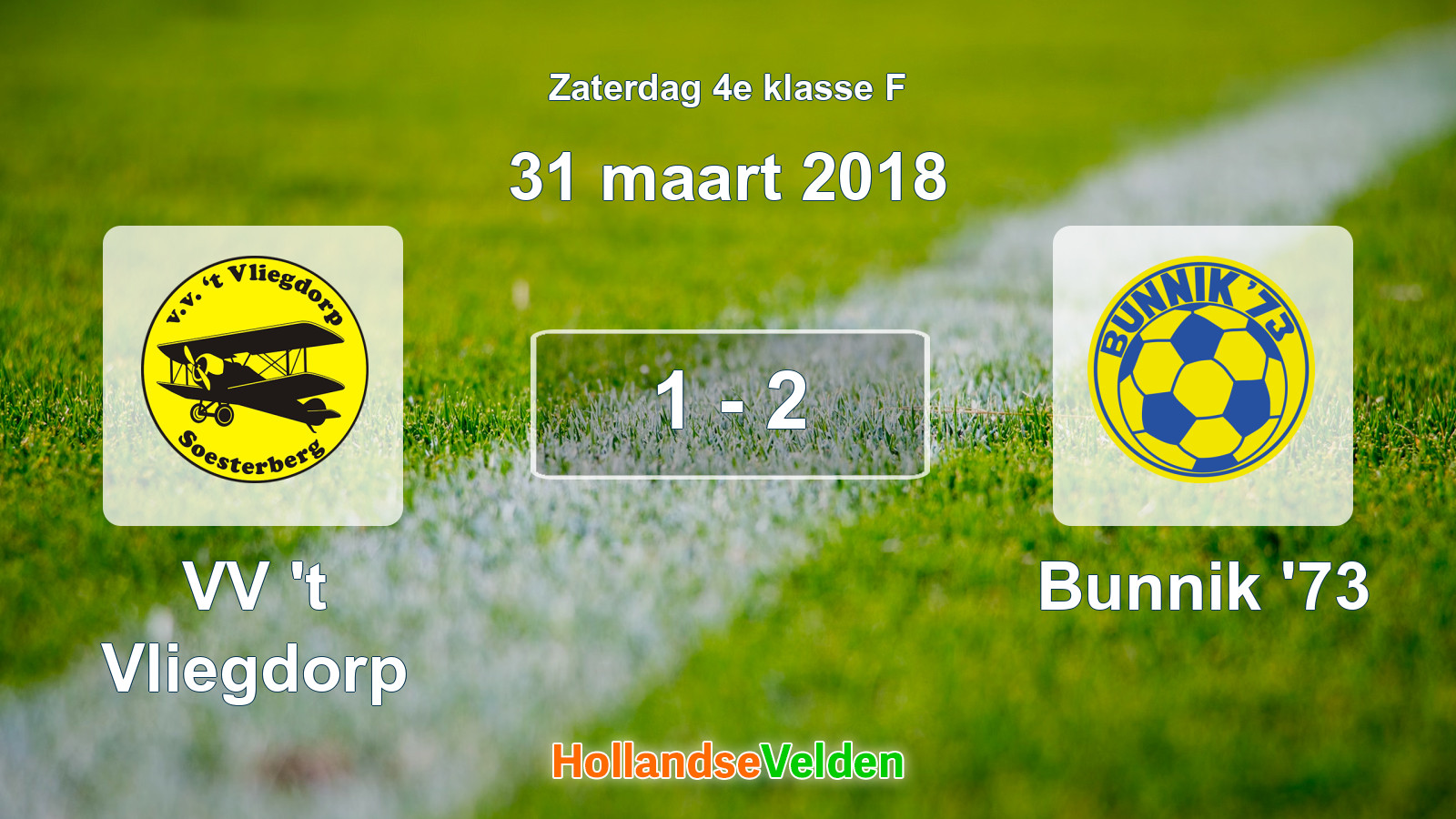 Gespeelde wedstrijd: VV 't Vliegdorp - Bunnik '73 1 - 2 (31 maart 2018)