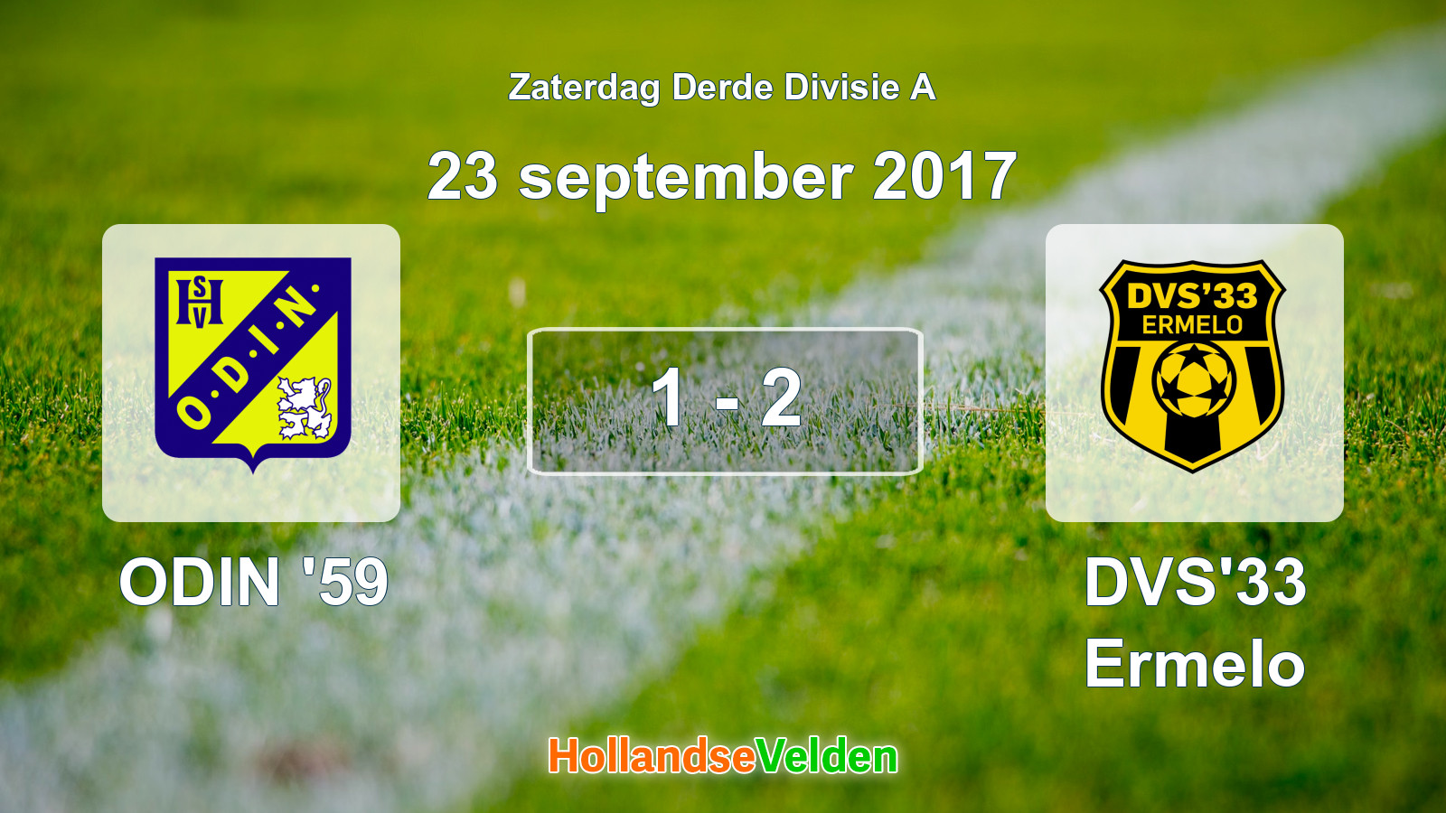 Gespeelde wedstrijd: ODIN '59 - DVS'33 Ermelo 1 - 2 (23 september 2017)