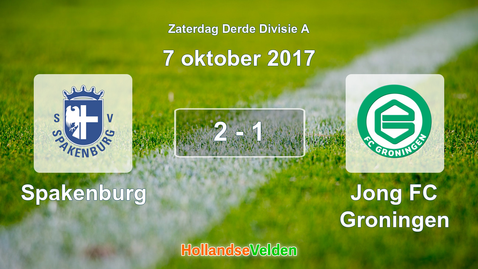 Gespeelde wedstrijd: Spakenburg - Jong FC Groningen 2 - 1 (7 oktober 2017)