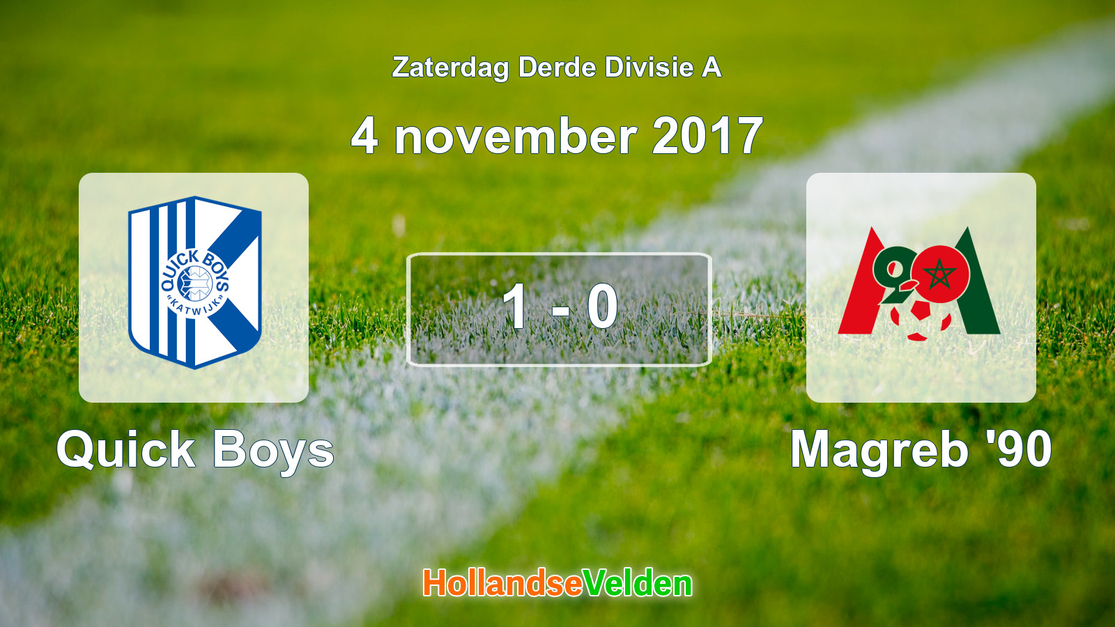 Gespeelde wedstrijd: Quick Boys - Magreb '90 1 - 0 (4 november 2017)