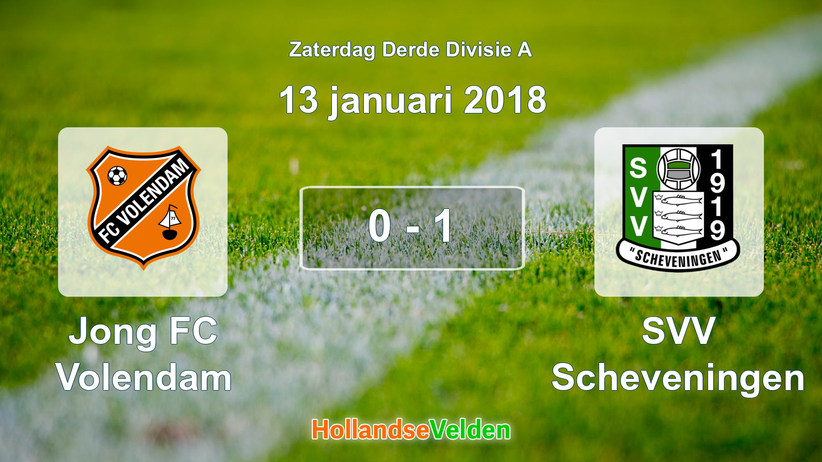 Gespeelde wedstrijd: Jong FC Volendam - SVV Scheveningen 0 - 1 (13 januari 2018)