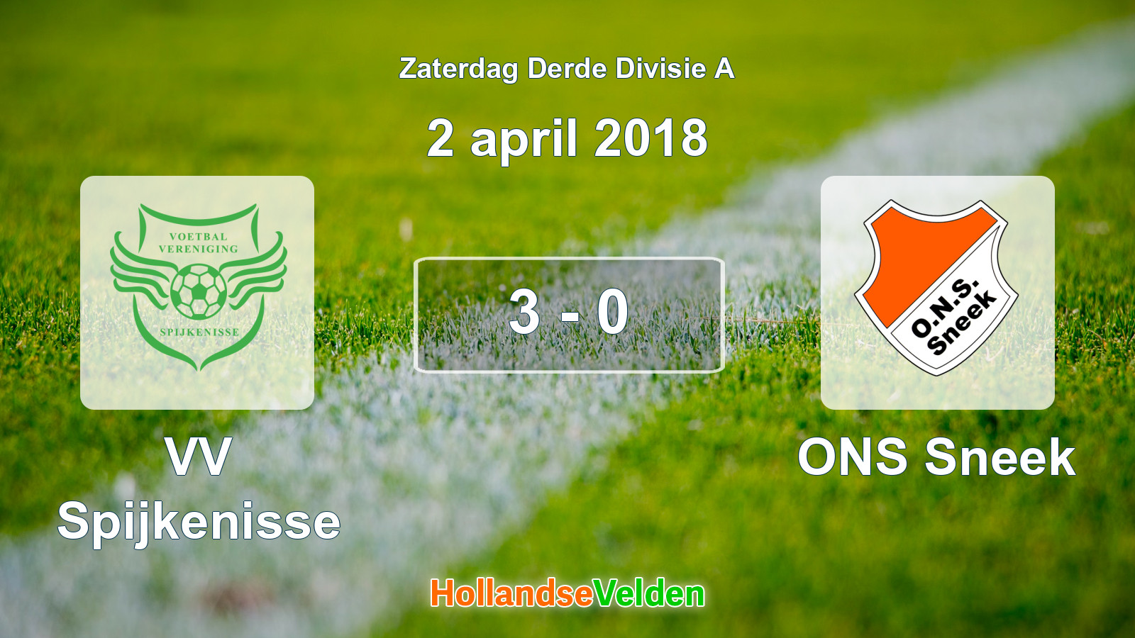 Gespeelde wedstrijd: VV Spijkenisse - ONS Sneek 3 - 0 (2 april 2018)