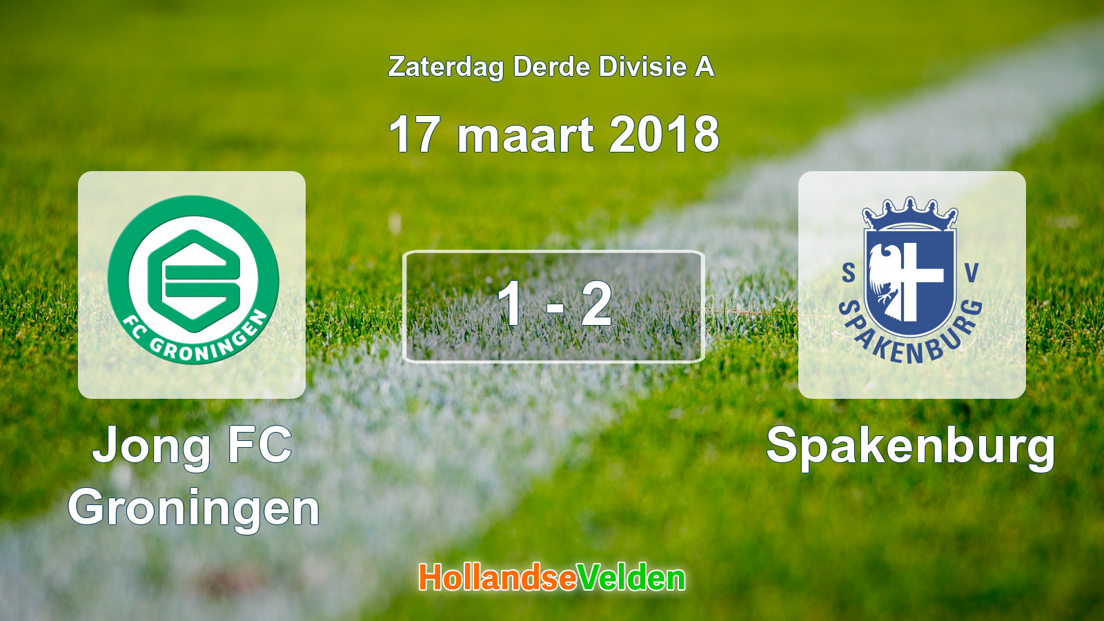 Gespeelde wedstrijd: Jong FC Groningen - Spakenburg 1 - 2 (17 maart 2018)