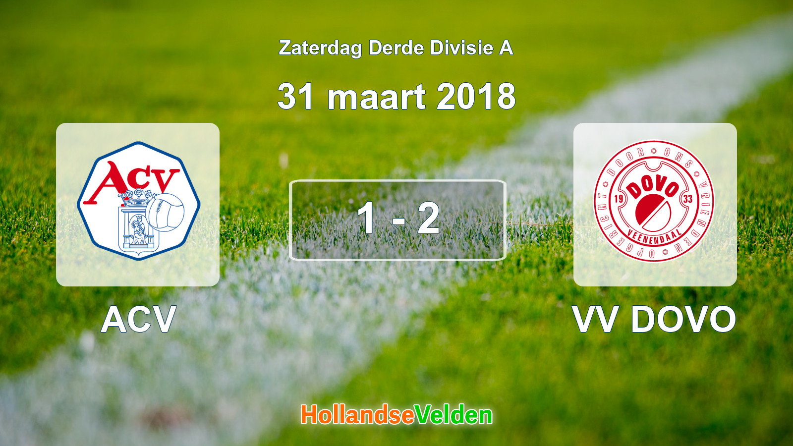 Gespeelde wedstrijd: ACV - VV DOVO 1 - 2 (31 maart 2018)