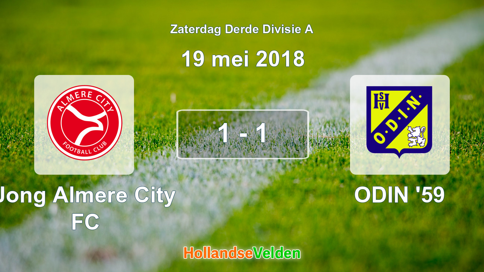Gespeelde wedstrijd: Jong Almere City FC - ODIN '59 1 - 1 (19 mei 2018)