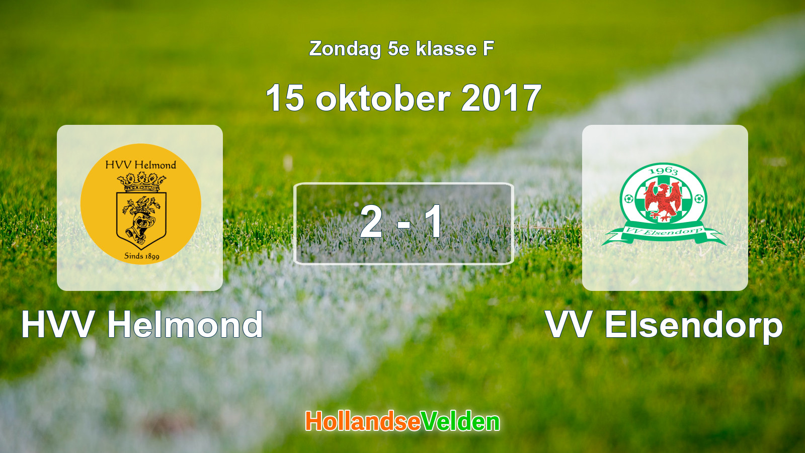 Gespeelde wedstrijd: HVV Helmond - VV Elsendorp 2 - 1 (15 oktober 2017)