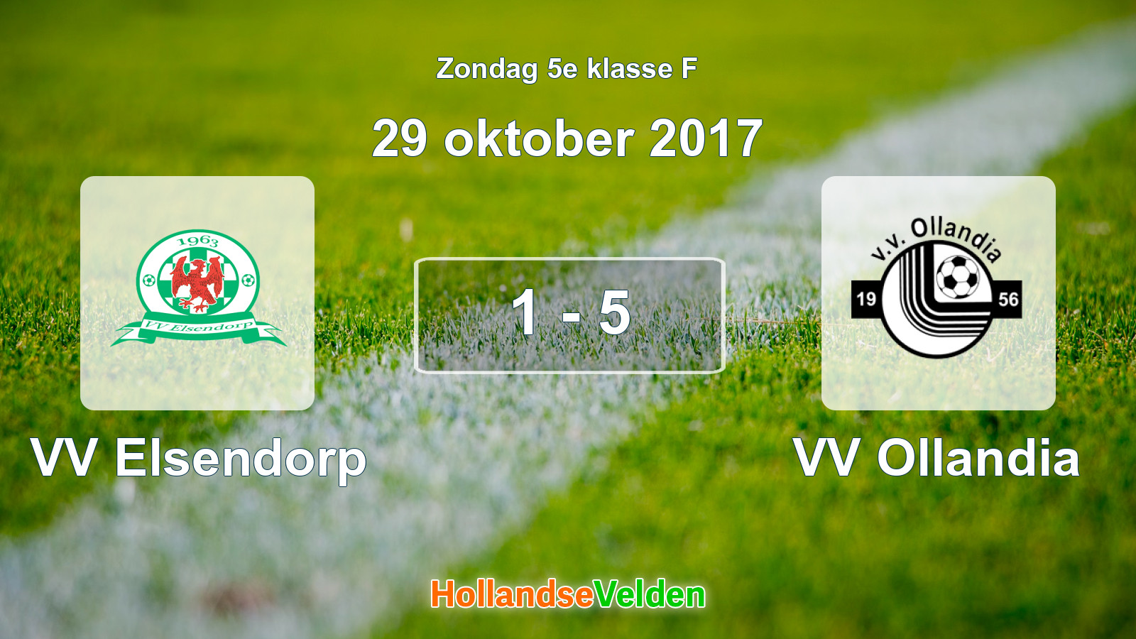 Gespeelde wedstrijd: VV Elsendorp - VV Ollandia 1 - 5 (29 oktober 2017)