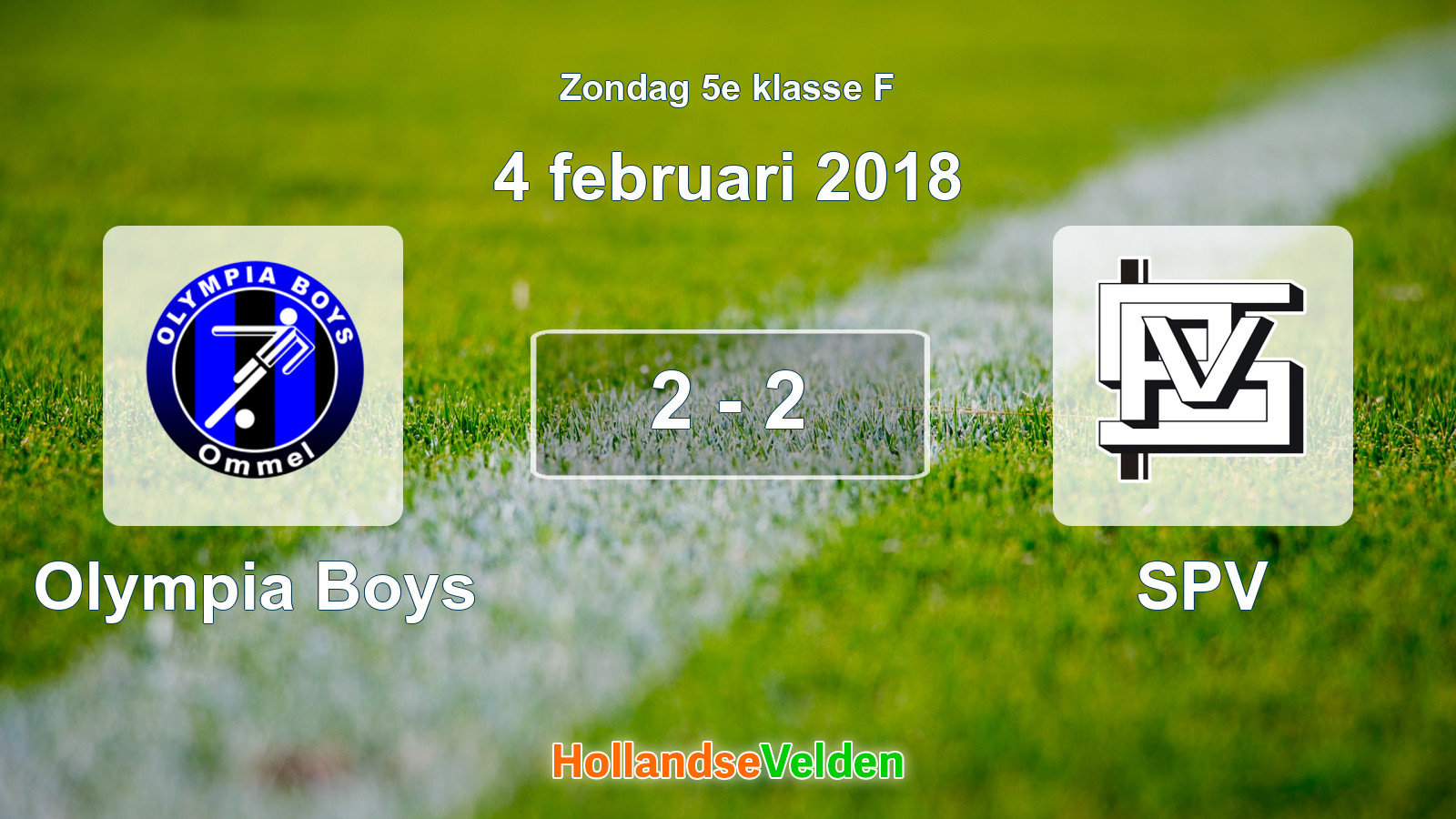 Gespeelde wedstrijd: Olympia Boys - SPV 2 - 2 (4 februari 2018)