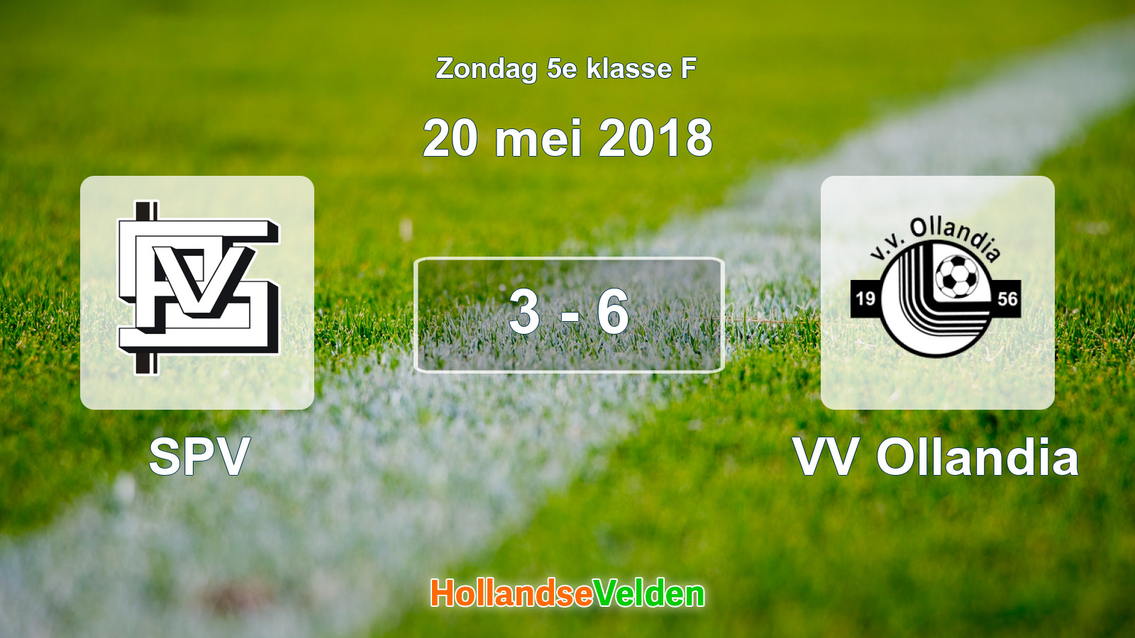 Gespeelde wedstrijd: SPV - VV Ollandia 3 - 6 (20 mei 2018)