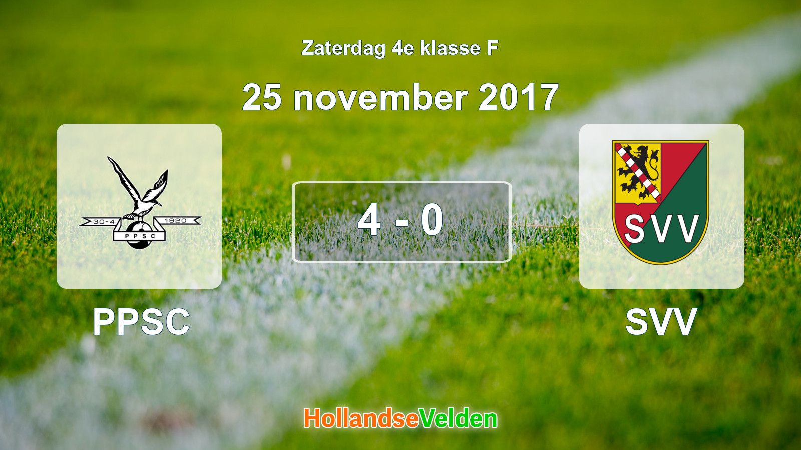 Gespeelde wedstrijd: PPSC - SVV 4 - 0 (25 november 2017)