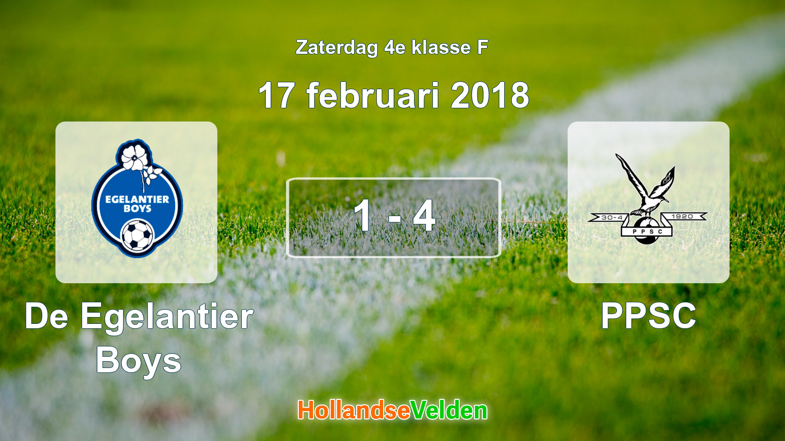 Gespeelde wedstrijd: De Egelantier Boys - PPSC 1 - 4 (17 februari 2018)