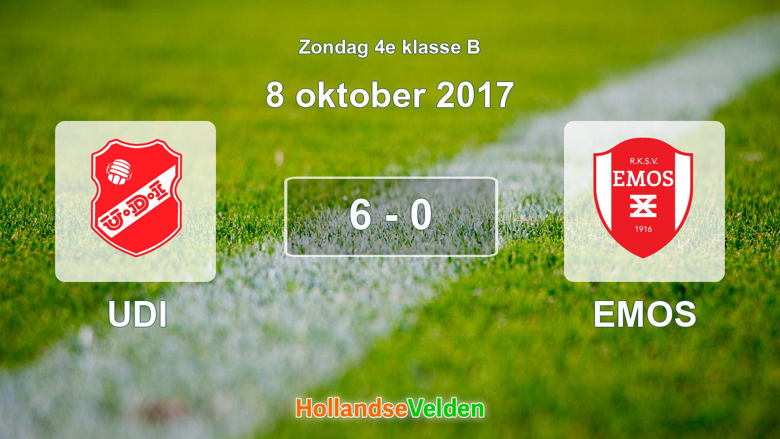 Gespeelde wedstrijd: UDI - EMOS 6 - 0 (8 oktober 2017)