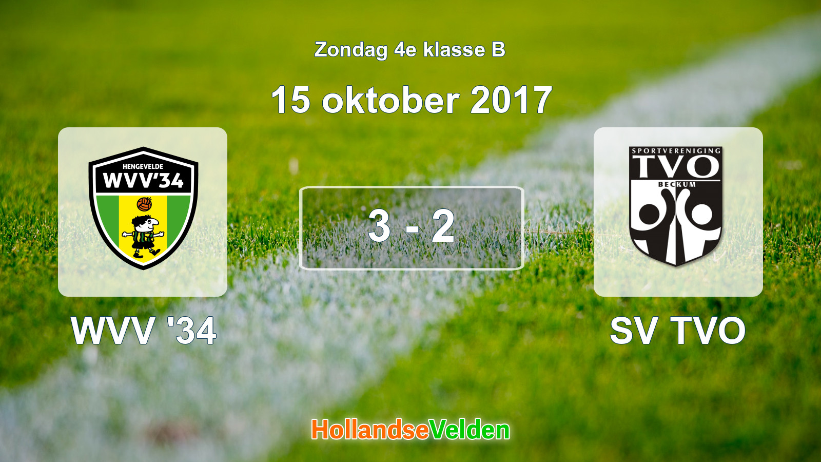 Gespeelde wedstrijd: WVV '34 - SV TVO 3 - 2 (15 oktober 2017)