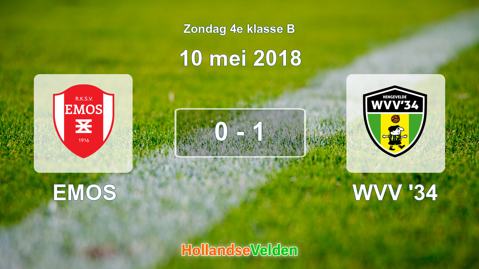 Gespeelde wedstrijd: EMOS - WVV '34 0 - 1 (10 mei 2018)