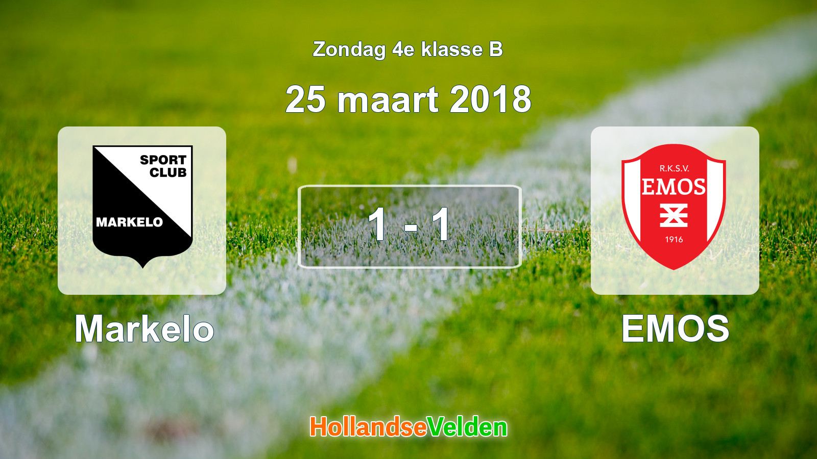 Gespeelde wedstrijd: Markelo - EMOS 1 - 1 (25 maart 2018)