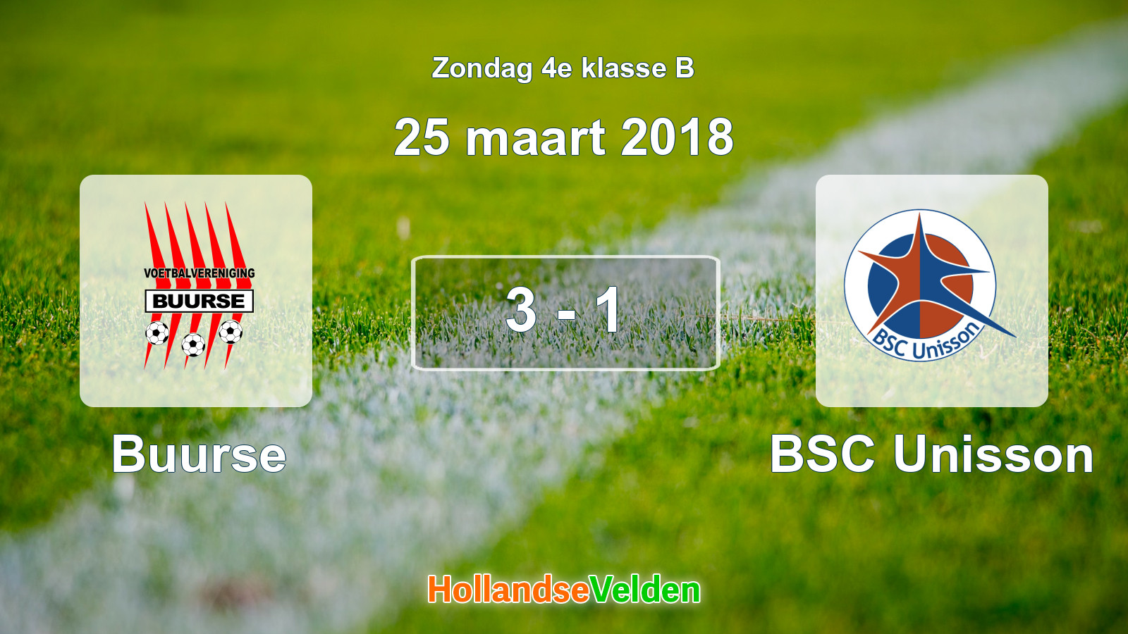 Gespeelde wedstrijd: Buurse - BSC Unisson 3 - 1 (25 maart 2018)