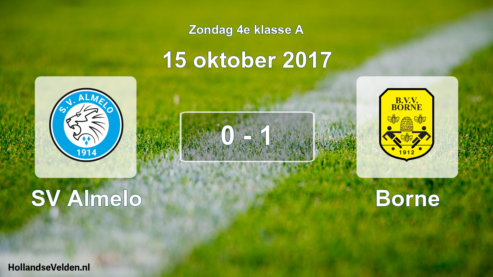 Gespeelde wedstrijd: SV Almelo - Borne 0 - 1 (15 oktober 2017)
