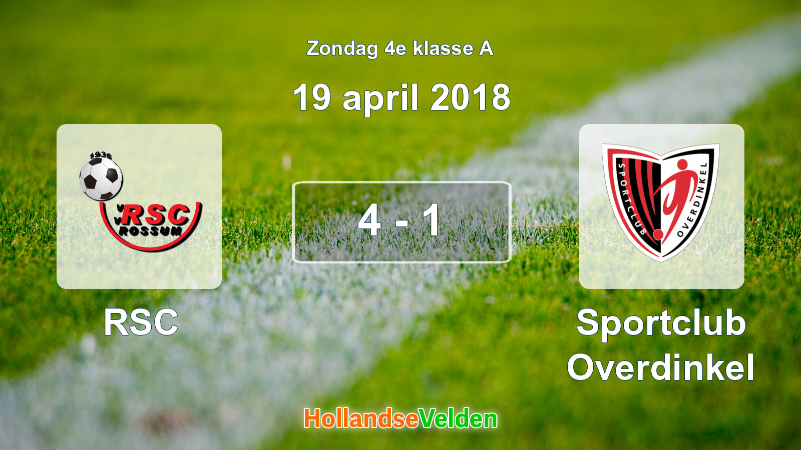 Gespeelde wedstrijd: RSC - Sportclub Overdinkel 4 - 1 (19 april 2018)