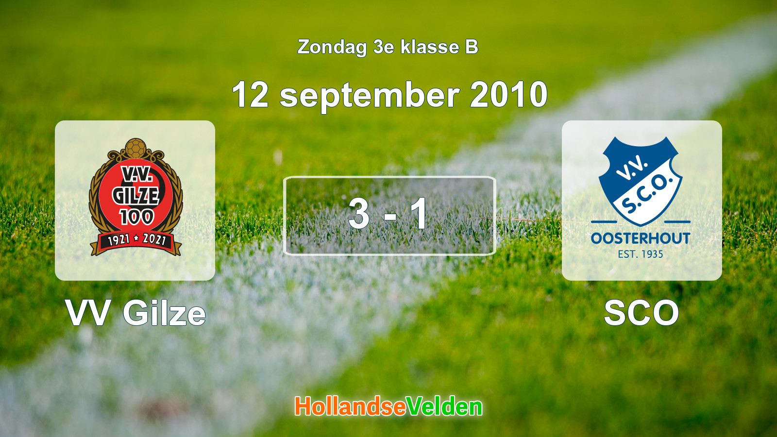 Gespeelde wedstrijd: VV Gilze - SCO 3 - 1 (12 september 2010)