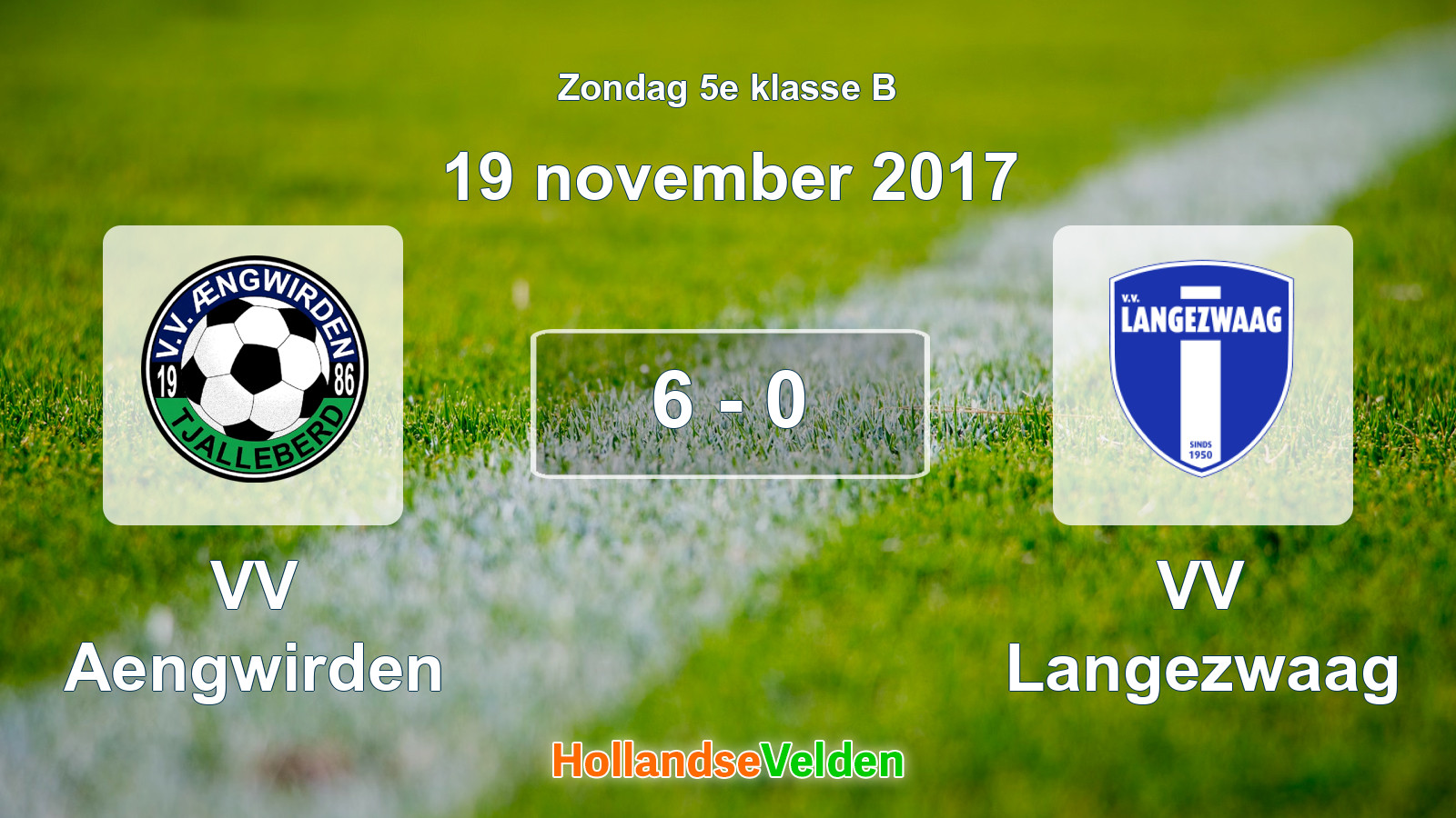 Gespeelde wedstrijd: VV Aengwirden - VV Langezwaag 6 - 0 (19 november 2017)
