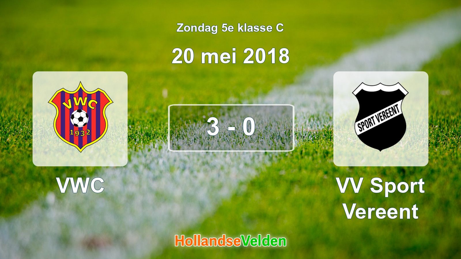 Gespeelde wedstrijd: VWC - VV Sport Vereent 3 - 0 (20 mei 2018)