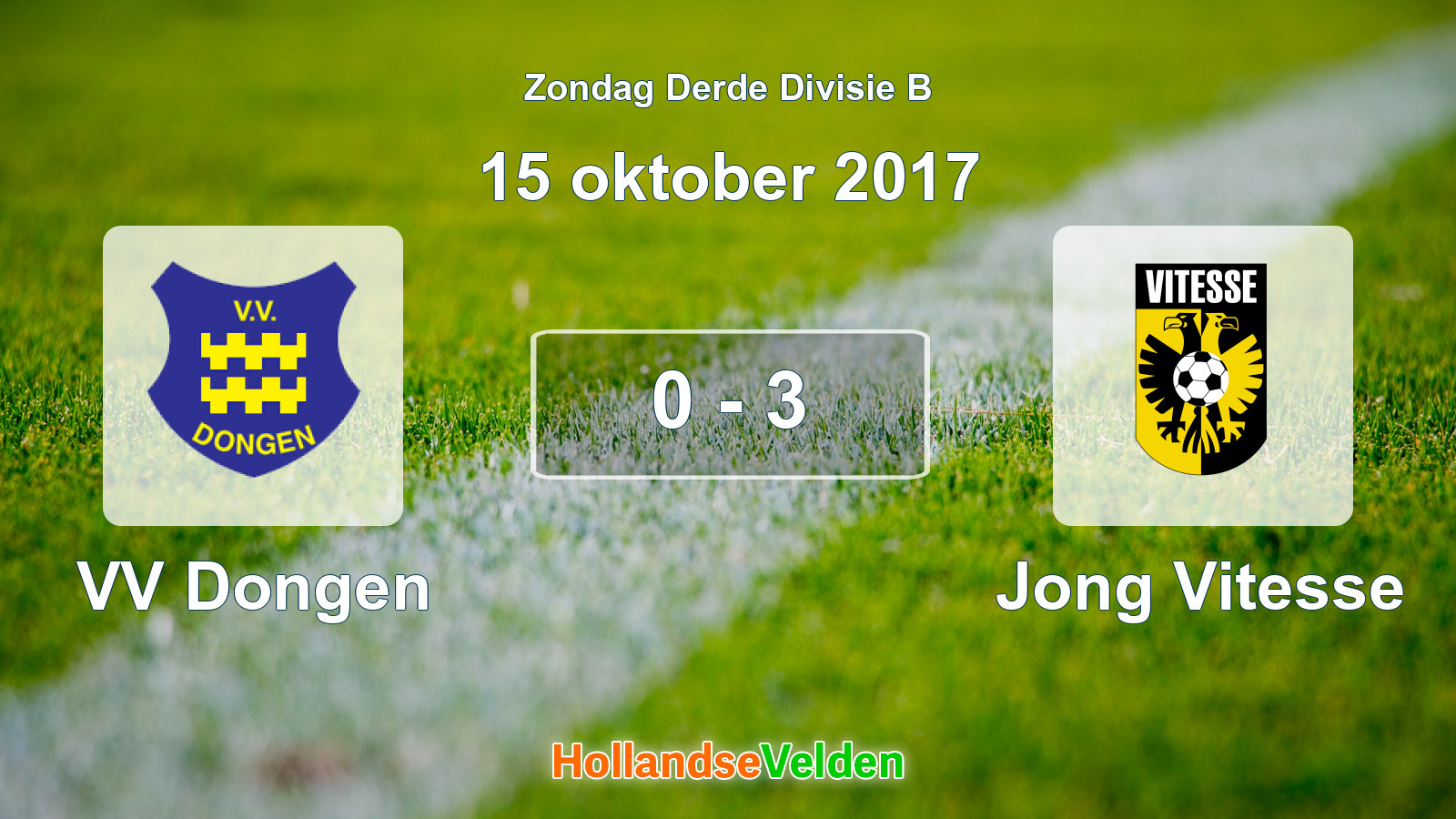 Gespeelde wedstrijd: VV Dongen - Jong Vitesse 0 - 3 (15 oktober 2017)