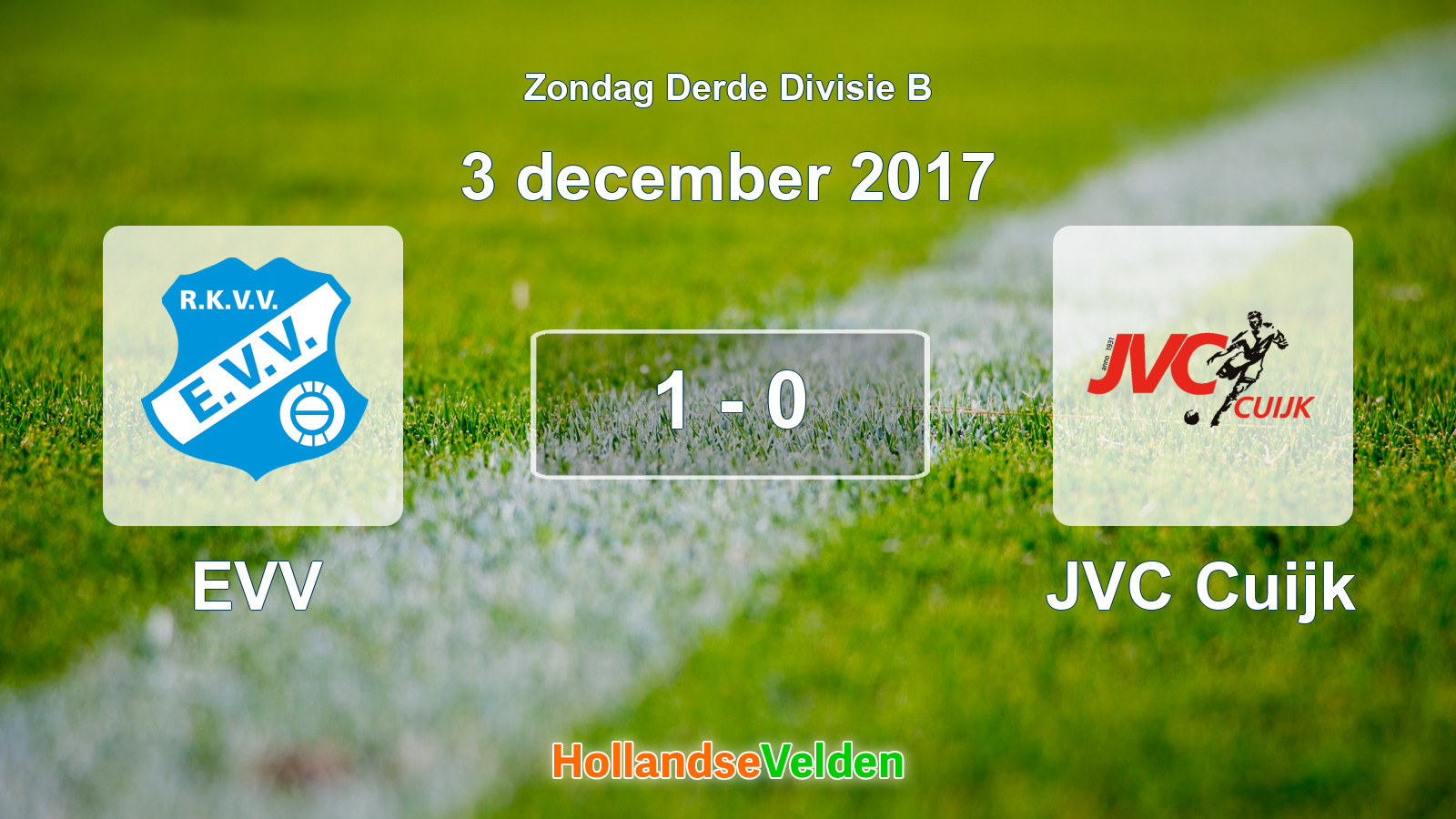 Gespeelde wedstrijd: EVV - JVC Cuijk 1 - 0 (3 december 2017)