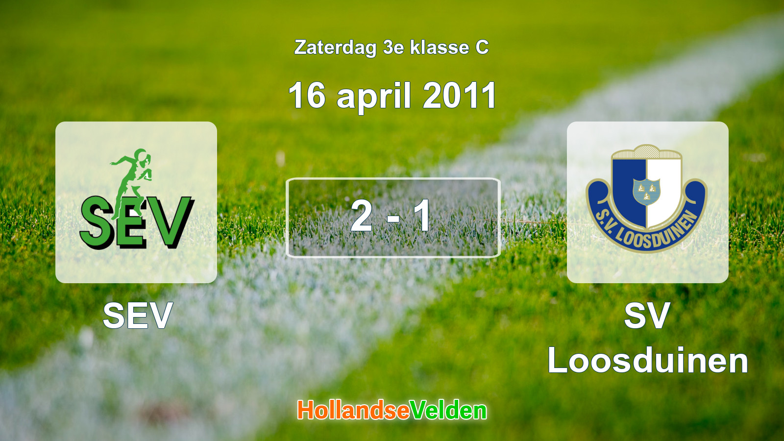 Gespeelde wedstrijd: SEV - SV Loosduinen 2 - 1 (16 april 2011)