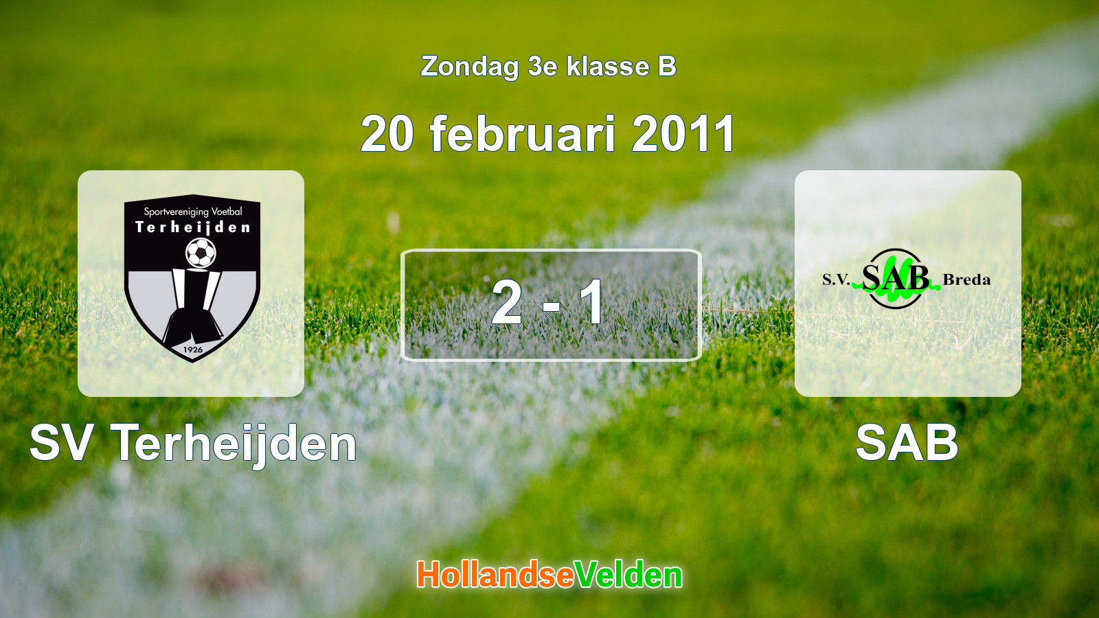 Gespeelde wedstrijd: SV Terheijden - SAB 2 - 1 (20 februari 2011)