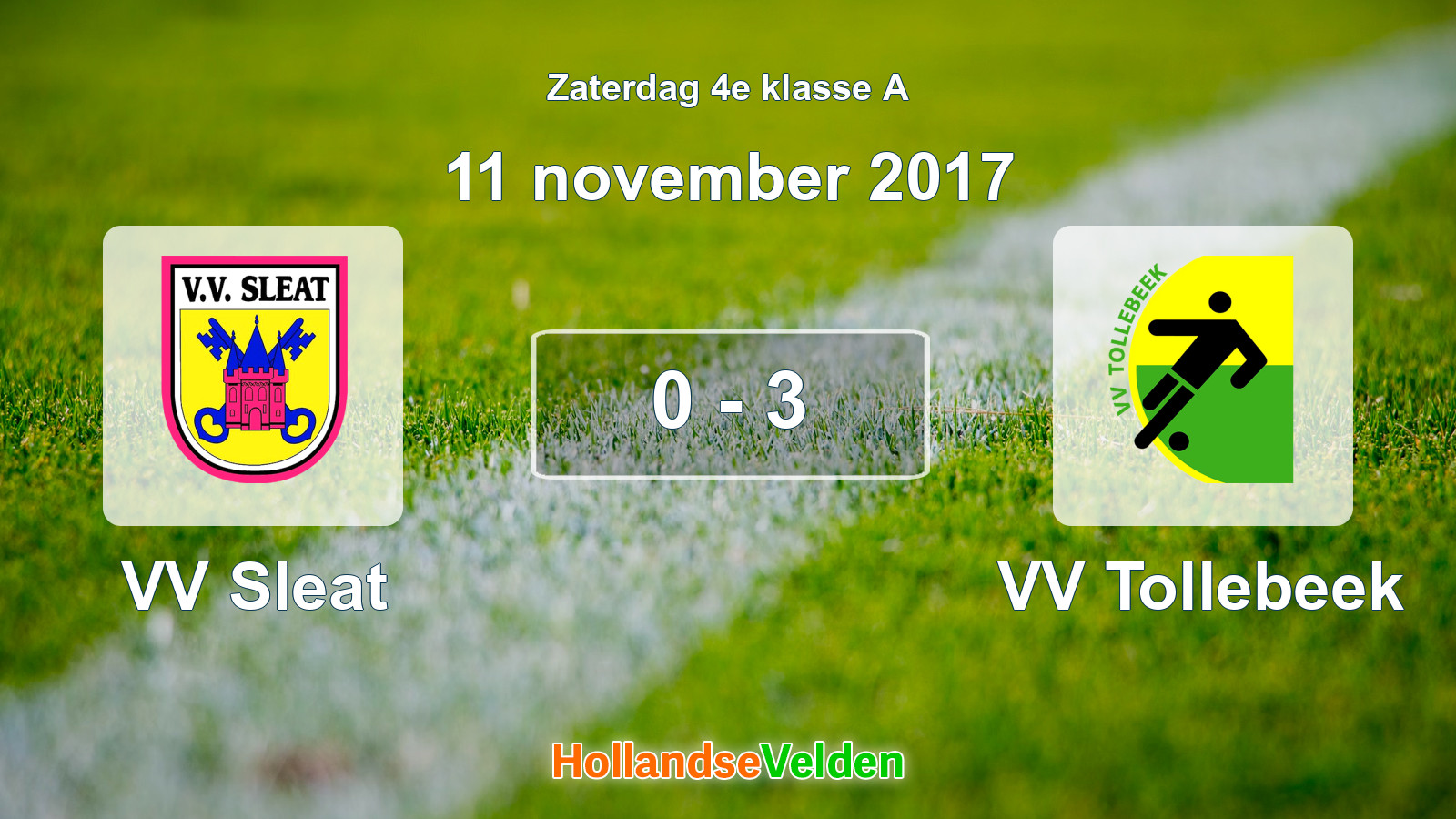 Gespeelde wedstrijd: VV Sleat - VV Tollebeek 0 - 3 (11 november 2017)