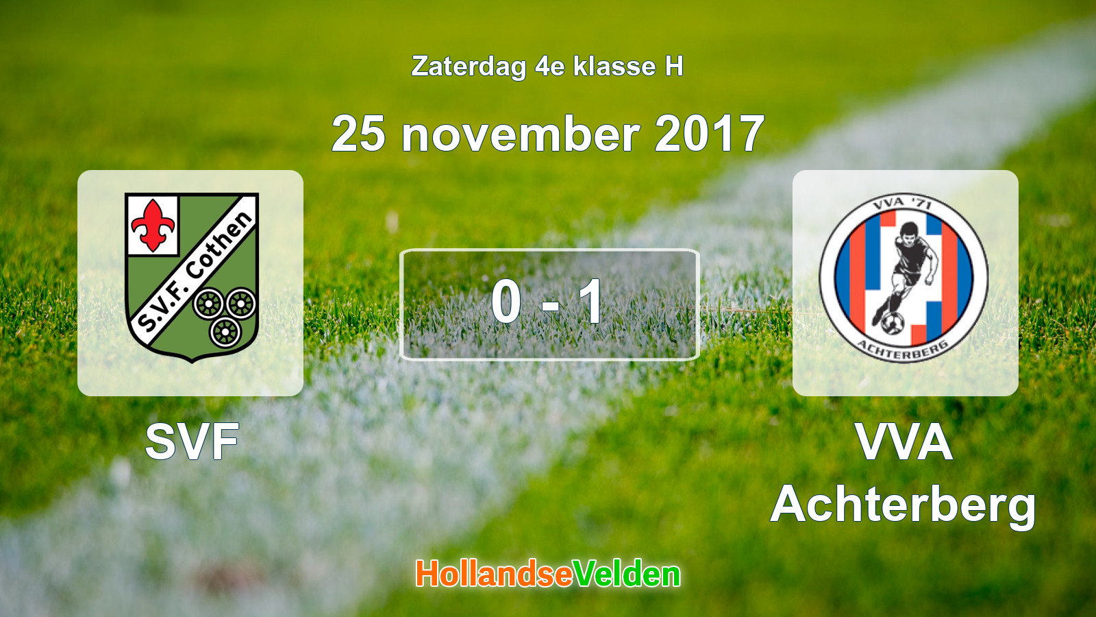 Gespeelde wedstrijd: SVF - VVA Achterberg 0 - 1 (25 november 2017)