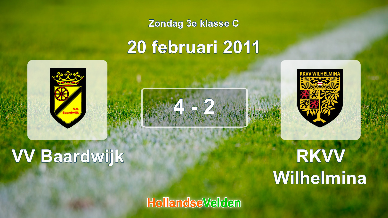 Gespeelde wedstrijd: VV Baardwijk - RKVV Wilhelmina 4 - 2 (20 februari 2011)