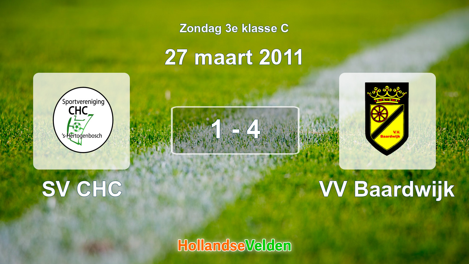 Gespeelde wedstrijd: SV CHC - VV Baardwijk 1 - 4 (27 maart 2011)
