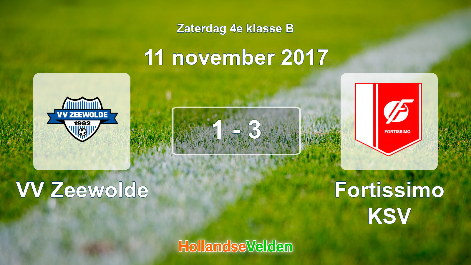 Gespeelde wedstrijd: VV Zeewolde - Fortissimo KSV 1 - 3 (11 november 2017)