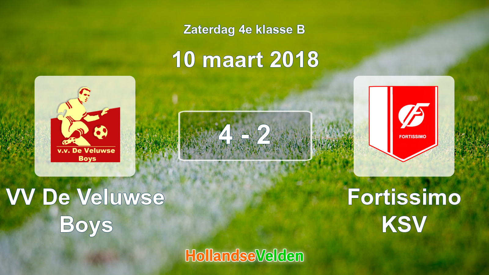 Gespeelde wedstrijd: VV De Veluwse Boys - Fortissimo KSV 4 - 2 (10 maart 2018)