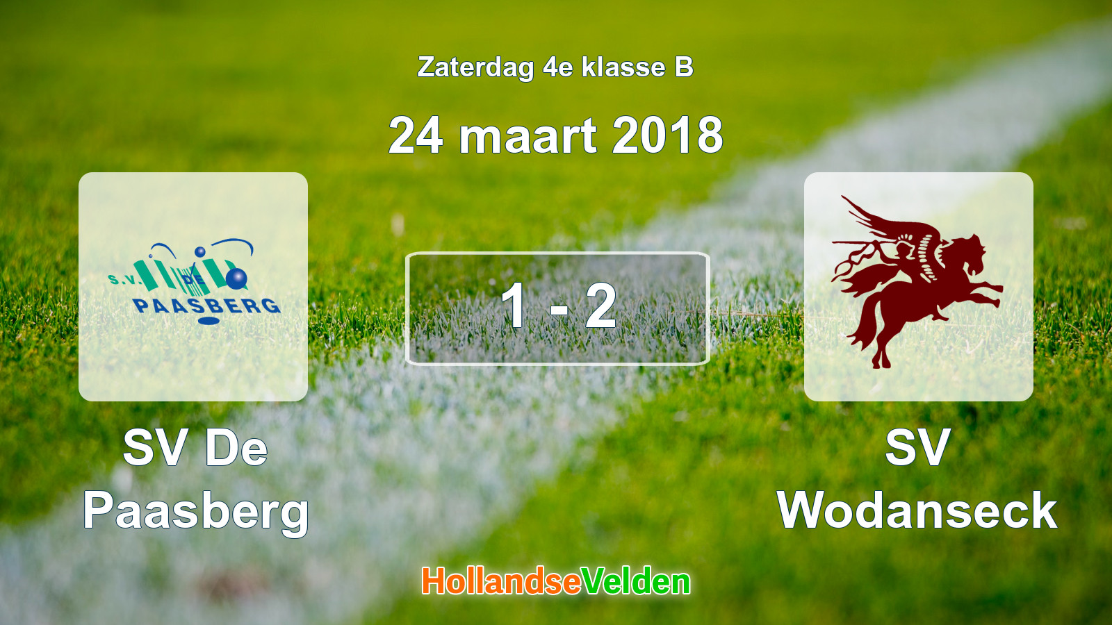 Gespeelde wedstrijd: SV De Paasberg - SV Wodanseck 1 - 2 (24 maart 2018)