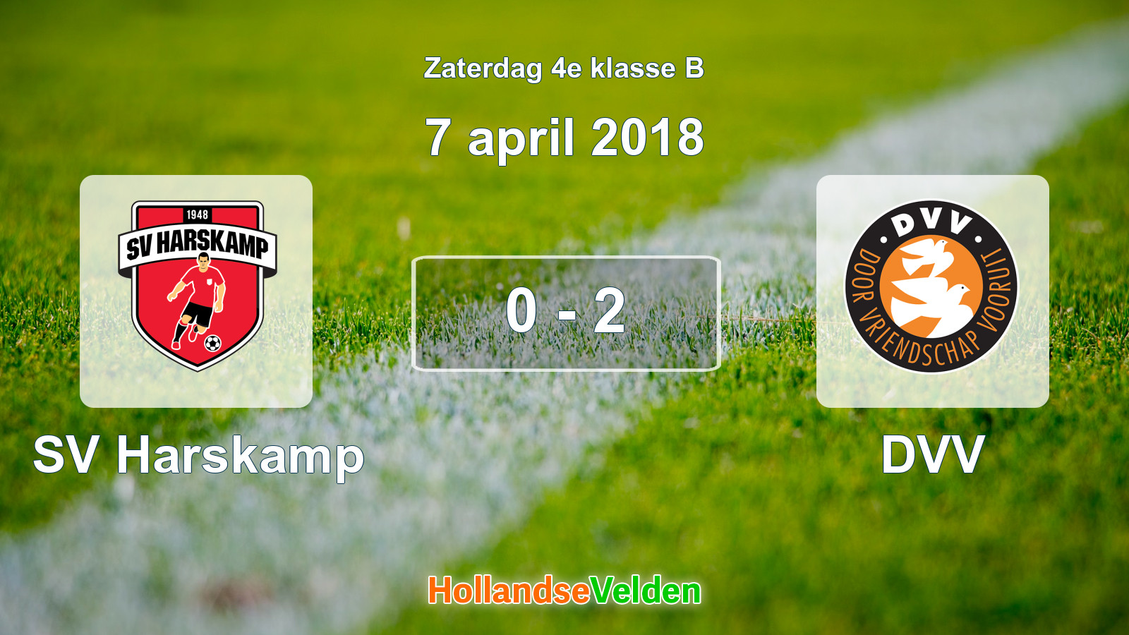 Gespeelde wedstrijd: SV Harskamp - DVV 0 - 2 (7 april 2018)