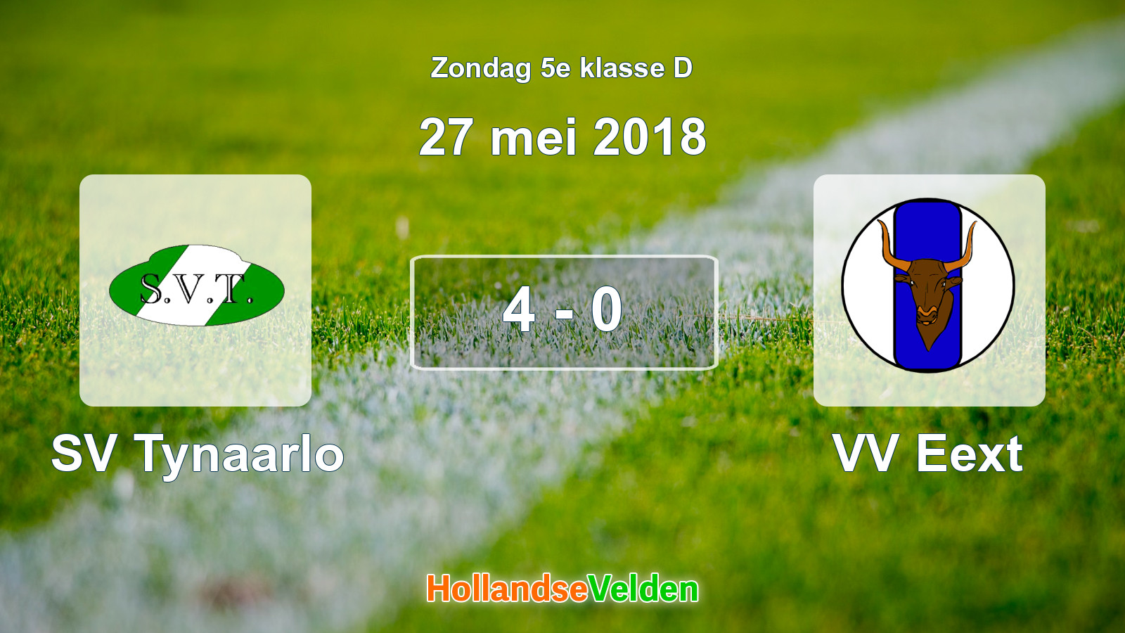 Gespeelde wedstrijd: SV Tynaarlo - VV Eext 4 - 0 (27 mei 2018)