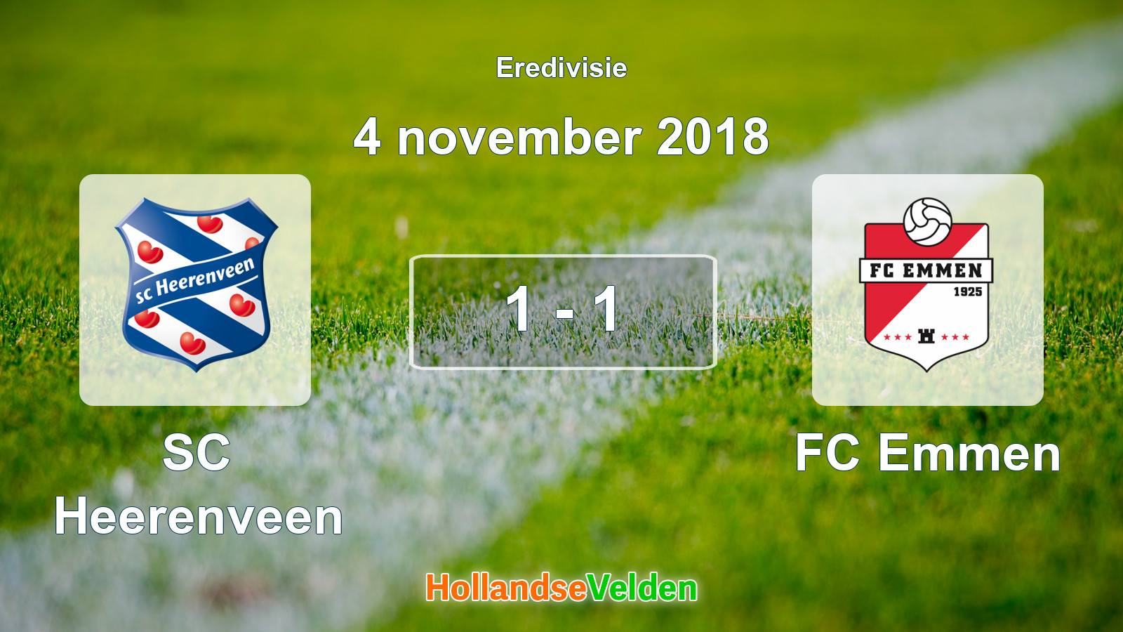 Gespeelde wedstrijd: SC Heerenveen - FC Emmen 1 - 1 (4 november 2018)