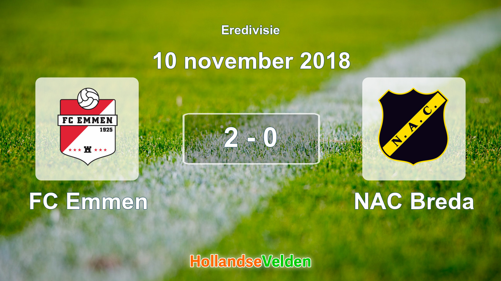 Gespeelde wedstrijd: FC Emmen - NAC Breda 2 - 0 (10 november 2018)
